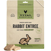 Vital Essentials croquetas mini de conejo, empaque práctico para porciones diarias.