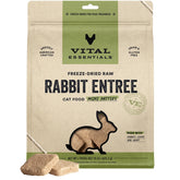 Vital Essentials conejo mini tortitas frente; proteína de alta calidad para gatos