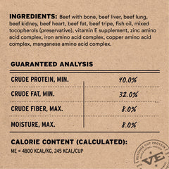 Textura de carne cruda en trozos pequeños de Vital Essentials
