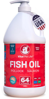 Vital Pet Life Aceite de Pescado para Perros: botella de 64 oz