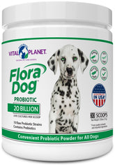 Vital Planet Flora Dog Probiótico en polvo en frasco, facilita equilibrio digestivo