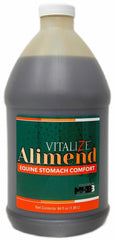 Vitalize Alimend: botella volcada, apoyo estomacal para caballos en entrenamiento