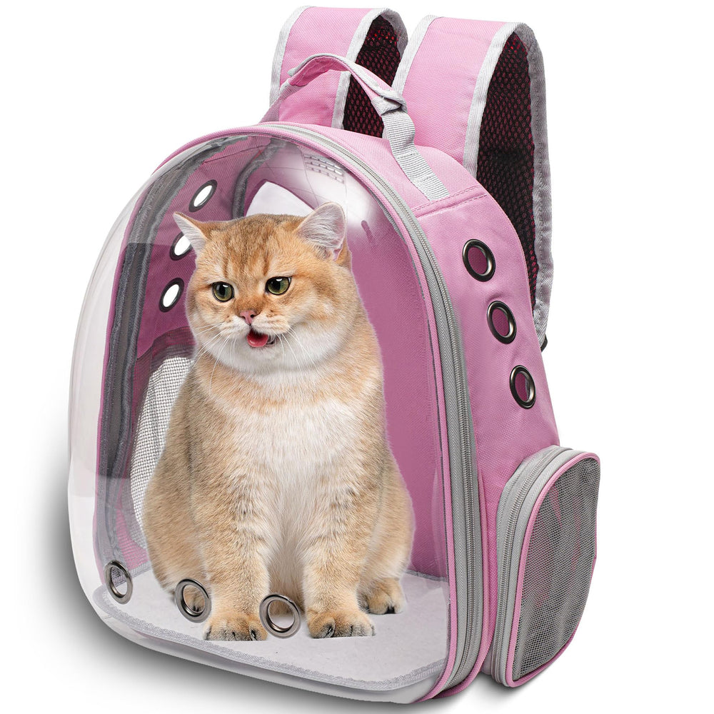 Vivicreate mochila para gatos con burbuja transparente: vista exterior para menos estrés