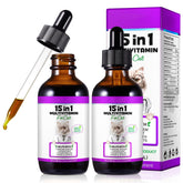 VOSIFSDIY Cat Multivitamínico 15 en 1, gotas para gatos, apoyo general.