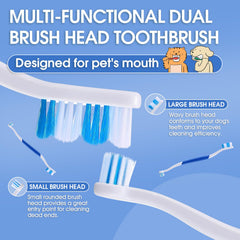 VVHOMIFE cepillo dental perro con cabeza de 60 grados para limpieza profunda.
