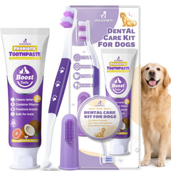 Pasta dental VVHOMIFE sabor coco-pollo para perros, limpieza suave.