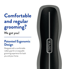 WAHL diseño ergonómico para acicalamiento equino, facilita maniobras prolongadas sin fatiga.