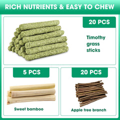WDEFUN palitos de hierba naturales para roer suave y seguro