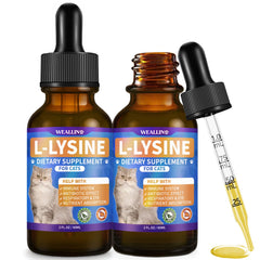 WEALLIN lisina para gatos, botella con gotero, apoyo inmunitario suave