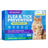 WEALLIN tratamiento para pulgas y garrapatas en gatos grandes, en bote.
