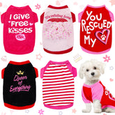 Camiseta Weewooday para perrito San Valentín rosa, suave y cómoda para paseos.