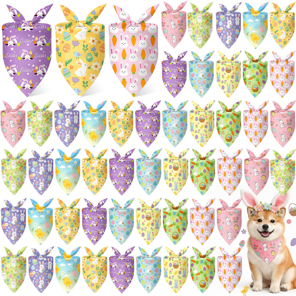 Weewooday Easter dog bandanas con patrón conejo, ideal para fiestas y sesiones de fotos.