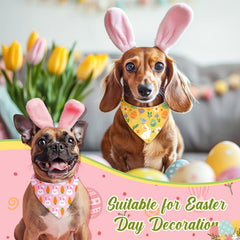 Weewooday Easter dog bandanas con patrón huevo, colorido complemento para paseos.