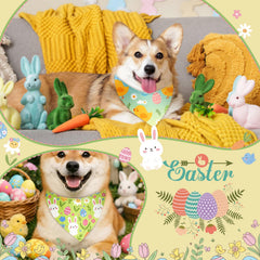 Weewooday Easter dog bandanas diseño multicolor, perfecto para fiestas al aire libre.