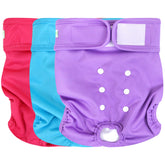 Fraldas Wegreeco para perras lavables en paquete de 3, ideal para tallas pequeñas.