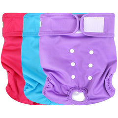 Fraldas Wegreeco para perras lavables en paquete de 3, ideal para tallas pequeñas.