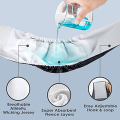 Pañales lavables Wegreeco para perros machos en azul marino con inserto absorbente.