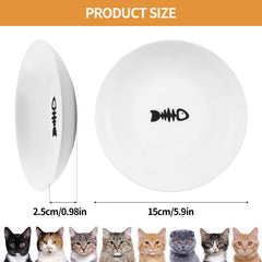 Wellbro cuenco cerámico de 10 oz, ayuda a controlar porciones de comida para gatos.