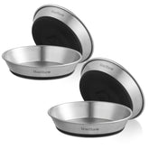 Wellbro: comederos para gatos en acero inoxidable de 4 piezas, prácticos para comida y agua.