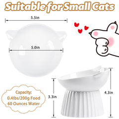 Wellbro tazón elevado para gatos con borde ancho para evitar fatiga de bigotes.