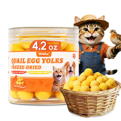 Wellix codorniz yema seca snacks: snack proteico para perros y gatos