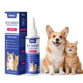 Wellix gotas ojos perros y gatos en botella, cuidado diario suave