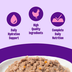 Wellness alimento húmedo sin cereales: opción ligera para dieta balanceada.