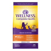 Wellness Complete Health, frente de la bolsa, fórmula natural sin granos para gatos activos.