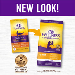 Wellness Complete Health para gatos de interior sin granos favorece la digestión y vitalidad.