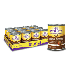 Wellness Complete Health, lata perro pavo-pato, opción completa para la comida diaria.