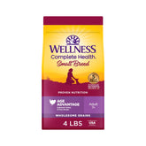 Wellness Complete Health para perros senior de razas pequeñas, bolsa 4 lb lista para servir.