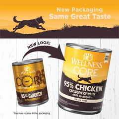 Wellness CORE 95, paté de pollo, textura suave y sabrosa para perros.