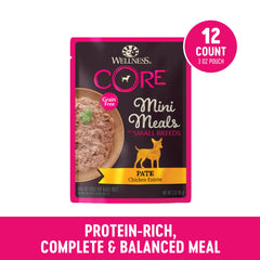 Wellness CORE bolsa porciones 3oz sin granos para perros pequenos
