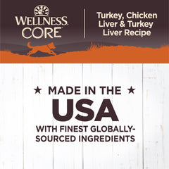 Ingredientes naturales Wellness CORE sin maíz, trigo ni soja.