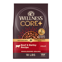 Saco de Wellness CORE+ de 18 libras para perros, proteína de calidad.