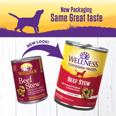 Wellness guiso de res con verduras en lata para perros, sabor sabroso para comidas diarias