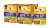 Wellness Healthly Indulgence Shreds muestra empaque fácil de servir para comida húmeda sin desorden