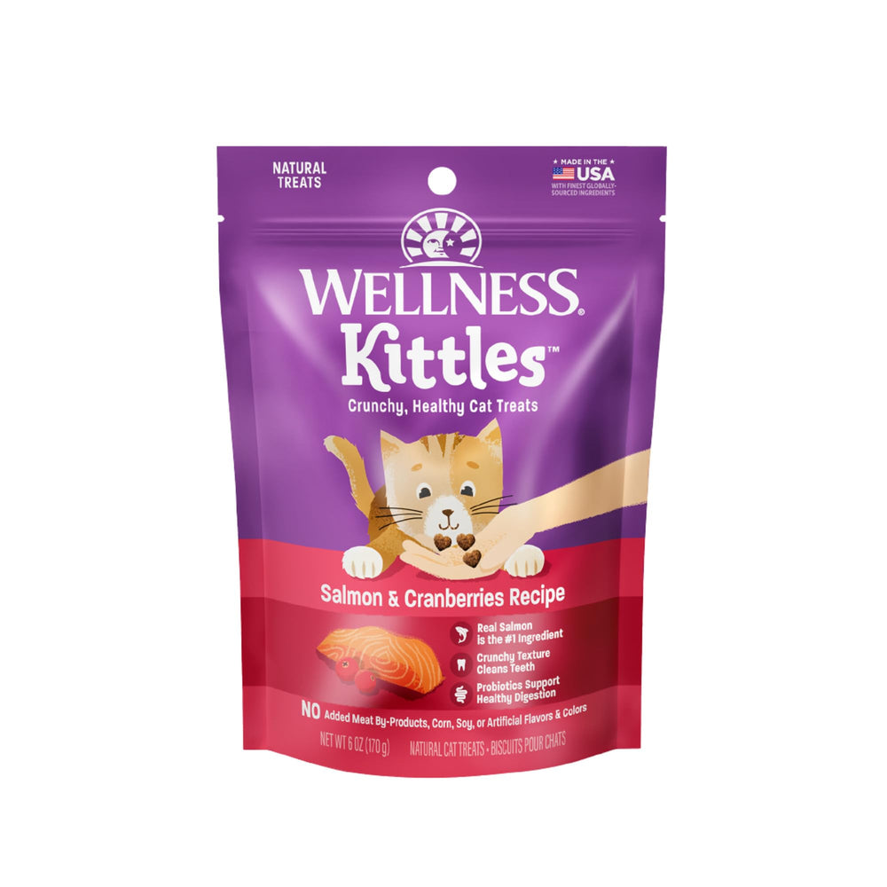 Wellness Kittles crocante de salmón y arándanos para gatos, apoyo dental
