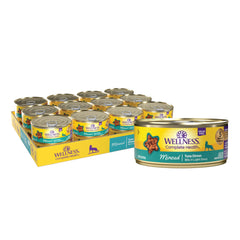 Wellness lata atún picado entree: trozos tiernos en salsa ligera para gato adulto.