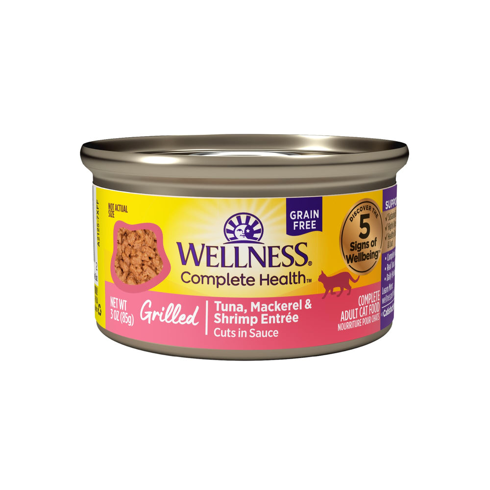 Wellness Parrilla Atún en lata, sabor parrilla, apoyo a la hidratación diaria.