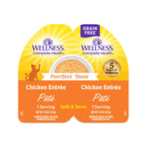 Wellness Purrfect Duos: taza de doble compartimento con pollo, porciones prácticas y sin desorden