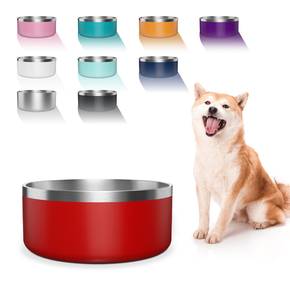 Tazón WENBOKMIN para agua y comida en acero inoxidable, duradero y seguro para mascotas.