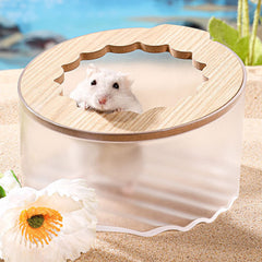Wenriko caja de baño para hámster con tapa cierre evita derrames y facilita limpieza.