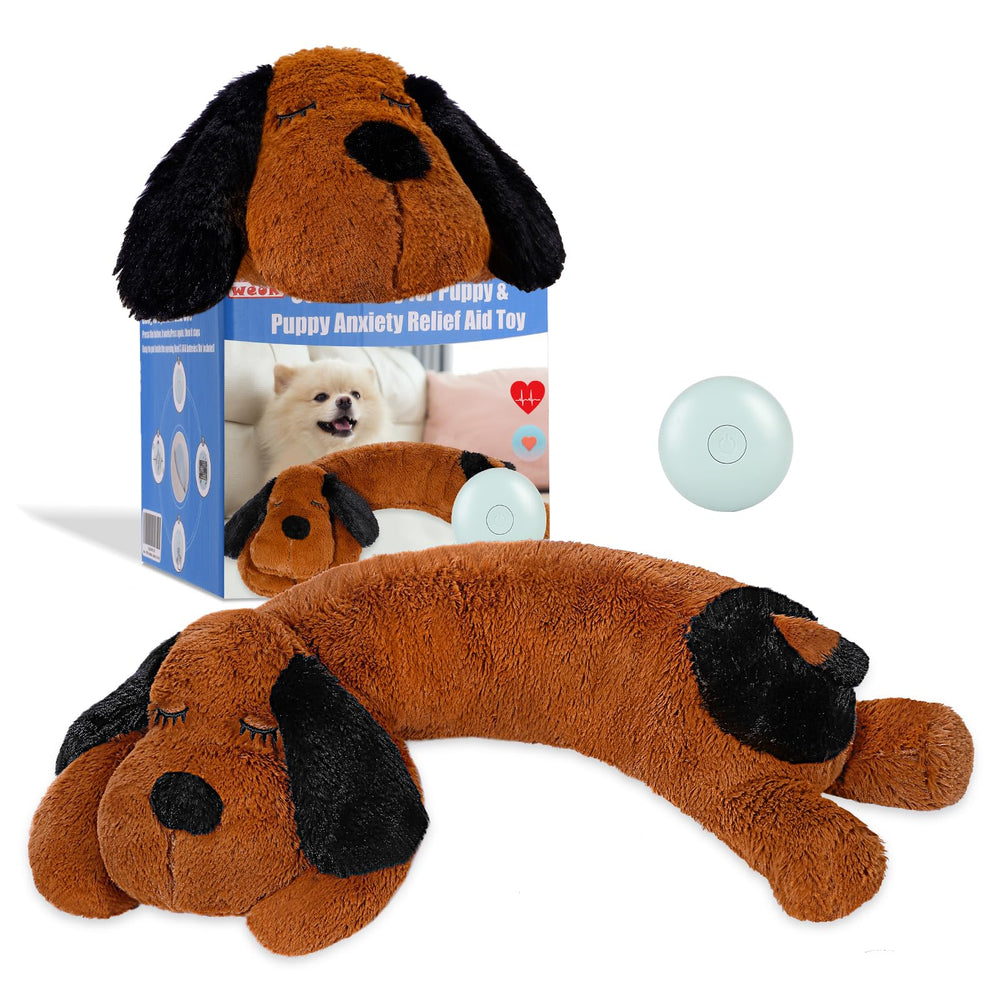 WEOK Puppy Heartbeat Toy, vista del juguete suave para tranquilidad al estar solo