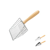 WePet cucharón para arena de gatos en acero inoxidable, duradero y fácil de limpiar.