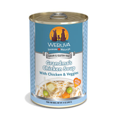 Weruva Sopa de Pollo de la Abuela en lata 14 oz, pack 12, pollo sin hueso.