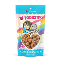 Weruva BFF Toodzies bocaditos crujientes de pollo y salmón para gatos, premio.