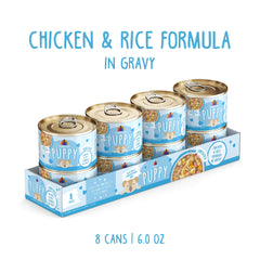 Weruva cachorro pollo-arroz etiqueta natural, ingredientes de calidad para dieta equilibrada.