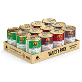 Frente de lata Weruva Classic Dog Food, pack variado sin pollo, ideal para dietas sin aves.