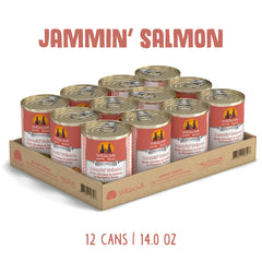 Weruva Classic Perro salmón con pollo en salsa, ingredientes visibles y digestión suave.